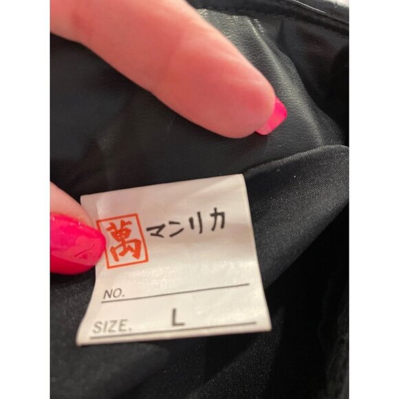 Mini Faux-Leather Black Skirt with Belted Accent Sz S - Picture 6 of 9